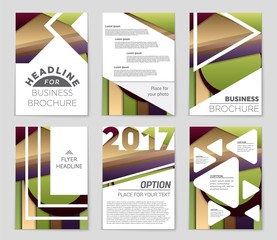 Naklejka premium Abstract vector layout background set. For art template design, list, front page, mockup brochure theme style, banner, idea, cover, booklet, print, flyer, book, blank, card, ad, sign, sheet,, a4