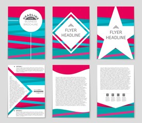 Fototapeta premium Abstract vector layout background set. For art template design, list, front page, mockup brochure theme style, banner, idea, cover, booklet, print, flyer, book, blank, card, ad, sign, sheet,, a4