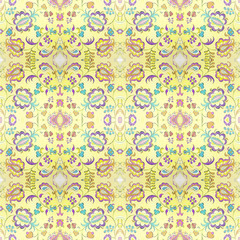 Seamless Floral Pattern. Hand Drawn Texture with Flowers