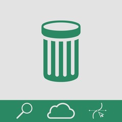 trash bin icon stock vector illustration flat design
