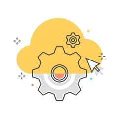 Color line, cloud management illustration, icon