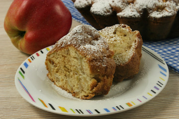 Нomemade Apple Pie. Apple and Slice of delicious fresh baked homemade Apple Pie