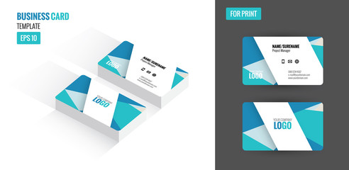 Modern creative and clean business card. Flat design template and mock up. vector illustration