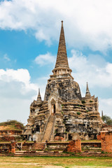 Fototapeta na wymiar Famous temple area Wat Phra Si Sanphet, Former capital of Thailand in Ayutthaya