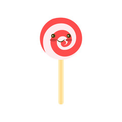 Kawaii Candy stick icon. Flat illustration of candy stick vector icon for web on baby