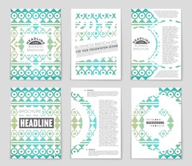 Obraz premium Abstract vector layout background set. For art template design, list, page, mockup brochure theme style, banner, idea, cover, booklet, print, flyer, book, blank, card, ad, sign, sheet,, a4.