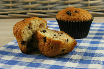 Chocolate muffin closeup
