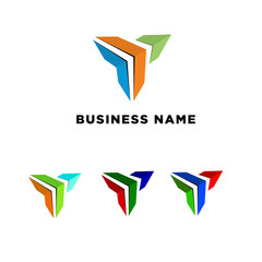 T triagle logo with arrow