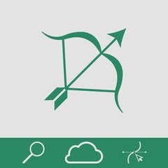 Archery Arrow Target Equipment Sport Icon Flat Vector Illustration