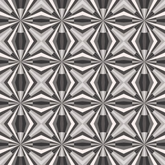Seamless geometric pattern with grey, gray stars or cross.