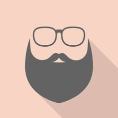 Vector beard and glasses, hipster sign