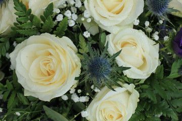 White wedding roses
