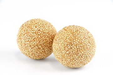 new baked fresh sesame isolated on white background