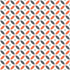 Seamless Intersecting Geometric Vintage Orange and Maroon Circle Pattern