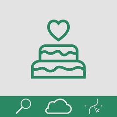 cake with candles icon stock vector illustration flat design