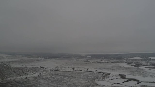 Landing the winter on a cloudy day