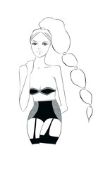 illustration of pinup in lingerie