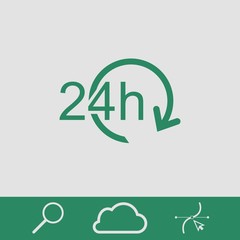 24 hours icon stock vector illustration flat design