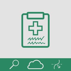 Doctor with clipboard. clipboard with checklist. Medical report icon stock vector illustration flat design