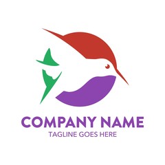 Unique Hummingbird Logo Template