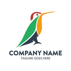 Unique Hummingbird Logo Template