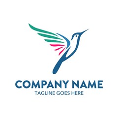 Unique Hummingbird Logo Template