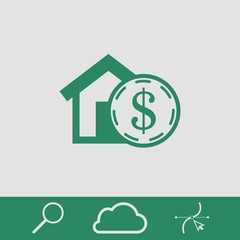 money home dollar icon stock vector illustration flat design