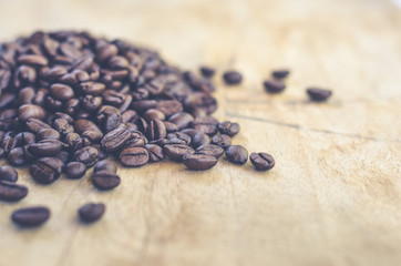 Coffee on wooden background