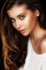 Fototapeta premium Beautiful young female brunette