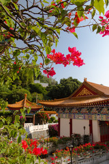 Temple with foliage and flowers 