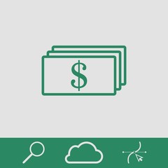 Obraz premium dollar money icon stock vector illustration flat design