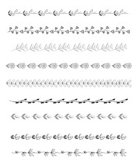 Obraz premium Decoration borders set on white background. Floral ornament.