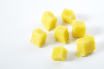 Mango slice on white background
