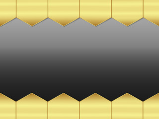 Abstract gold and black background with metallic