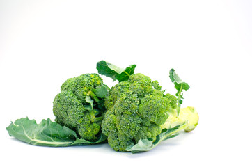broccoli green fresh for food healthy on white background