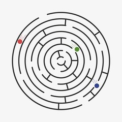 Maze labyrinth with entry and exit.
