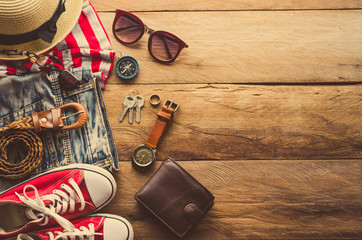 Accessories and costume Tourism casual lifestyle.