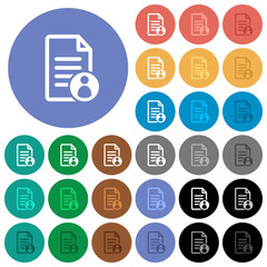 Document owner round flat multi colored icons