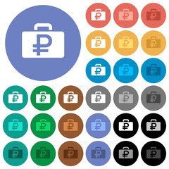 Ruble bag round flat multi colored icons