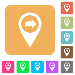 Forward GPS map location rounded square flat icons