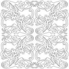 Vintage baroque ornament, corner. Retro pattern antique style acanthus. Decorative design element filigree calligraphy vector. - stock vector