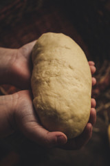 Soft dough in hands