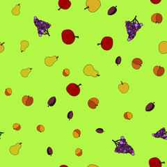hand drawn vector fruit seamless pattern