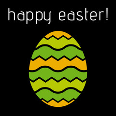 Easter greeting, colored striped egg