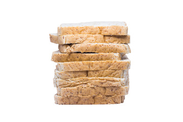  slice hole wheat bread  breakfast isolate on white background with clipping path