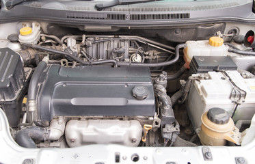 Fototapeta premium Car Engine - Modern powerful car engine(motor unit - clean and shiny