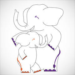 Nursing Animal Lover Cartoon in the merciful concept for the embracement sign. Vector and Illustration, EPS 10