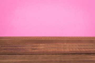 Bright background with wooden table
