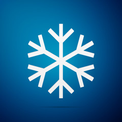 Snowflake flat icon on blue background. Vector Illustration