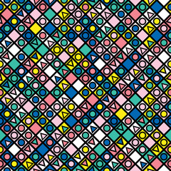 Colorful bold bright seamless pattern
